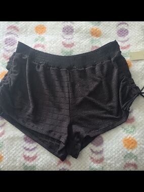 No Boundaries Black Athletic Lace Overlay Shorts